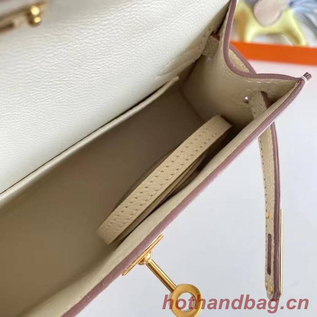 Hermes Kelly 19cm Shoulder Bags Epsom Leather KL19 Gold hardware Cream