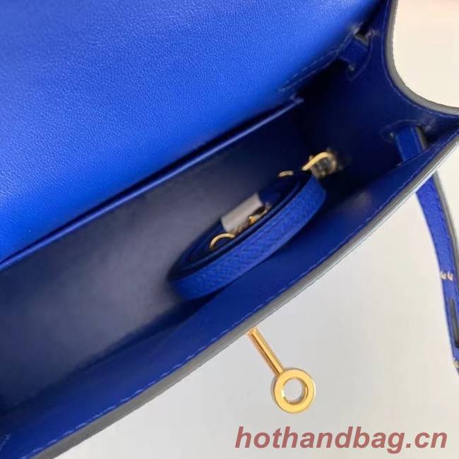 Hermes Kelly 19cm Shoulder Bags Epsom Leather KL19 Gold hardware Electro optic blue