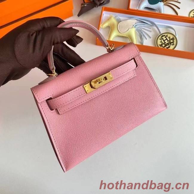 Hermes Kelly 19cm Shoulder Bags Epsom Leather KL19 Gold hardware pink