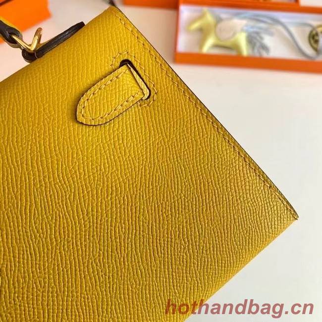 Hermes Kelly 19cm Shoulder Bags Epsom Leather KL19 Gold hardware yellow