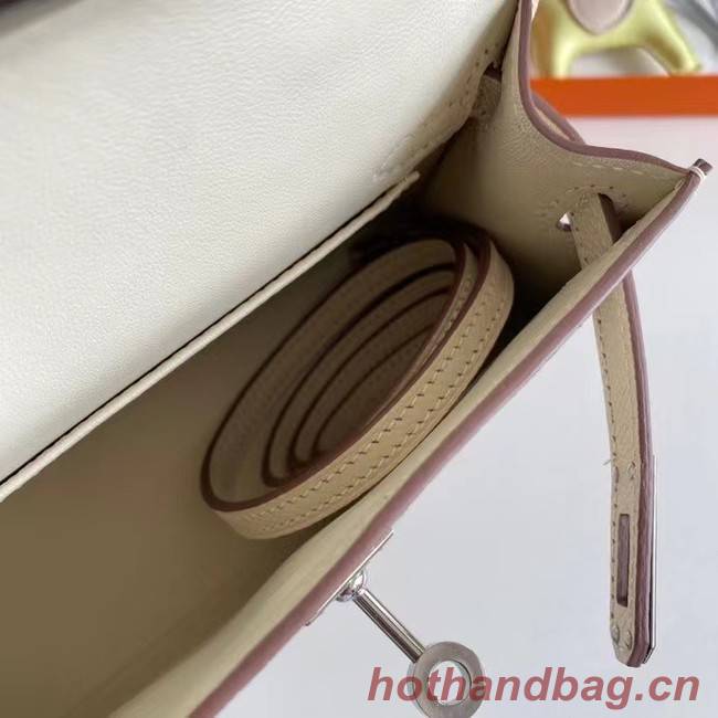 Hermes Kelly 19cm Shoulder Bags Epsom Leather KL19 Silver hardware Cream
