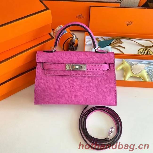 Hermes Kelly 19cm Shoulder Bags Epsom Leather KL19 Silver hardware Lavender