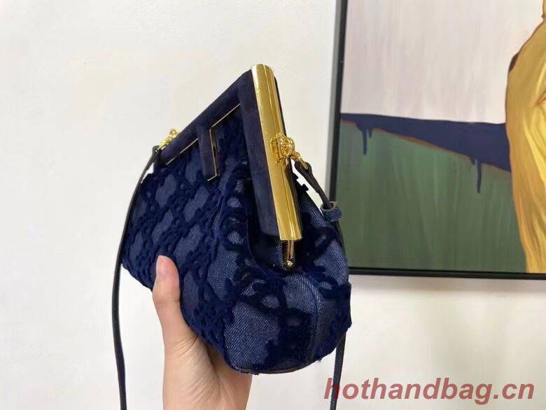 FENDI FIRST small suede bag 8BP129A blue