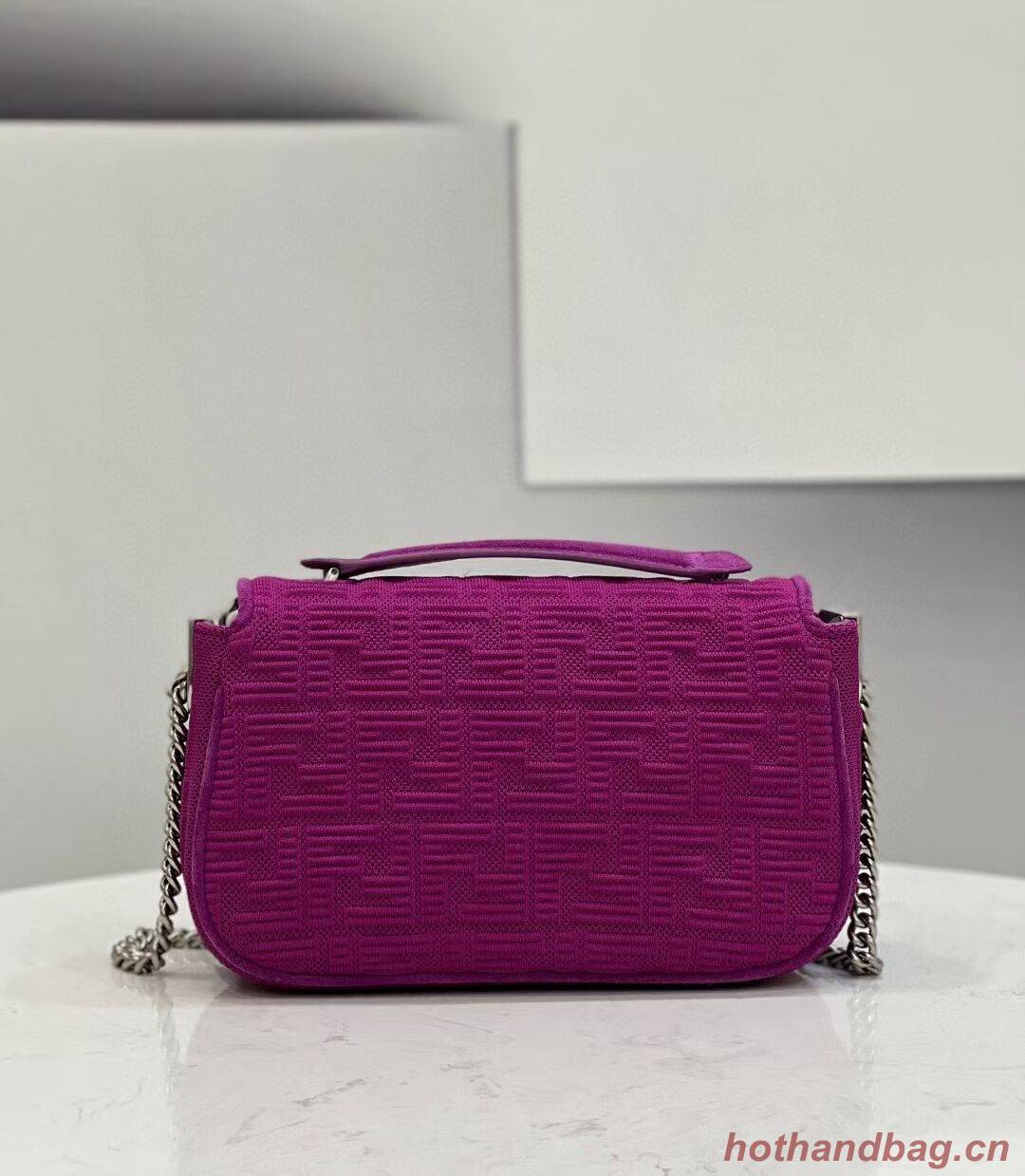 FENDI MIDI BAGUETTE CHAIN FF fabric bag 8BR793 Purple