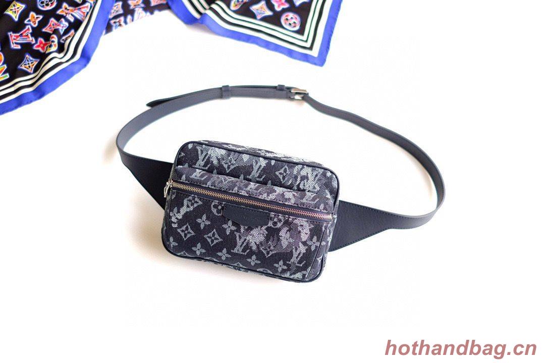 Louis Vuitton SAC OUTDOOR Denim Waist Bag M57281 Black