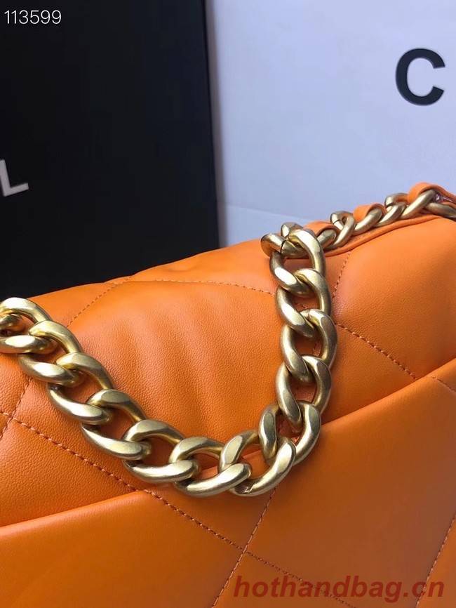 CHANEL Lambskin 19 Flap Bag AS1160 orange