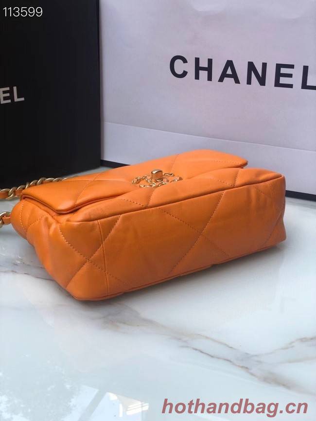 CHANEL Lambskin 19 Flap Bag AS1160 orange