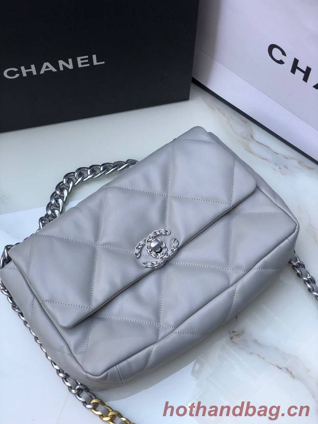 CHANEL Lambskin 19 Flap Bag AS1160N gray