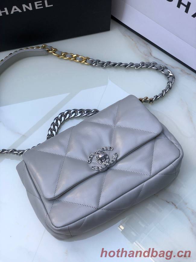 CHANEL Lambskin 19 Flap Bag AS1160S gray