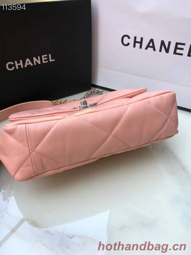CHANEL Lambskin 19 Flap Bag AS1160 AS1161 light pink