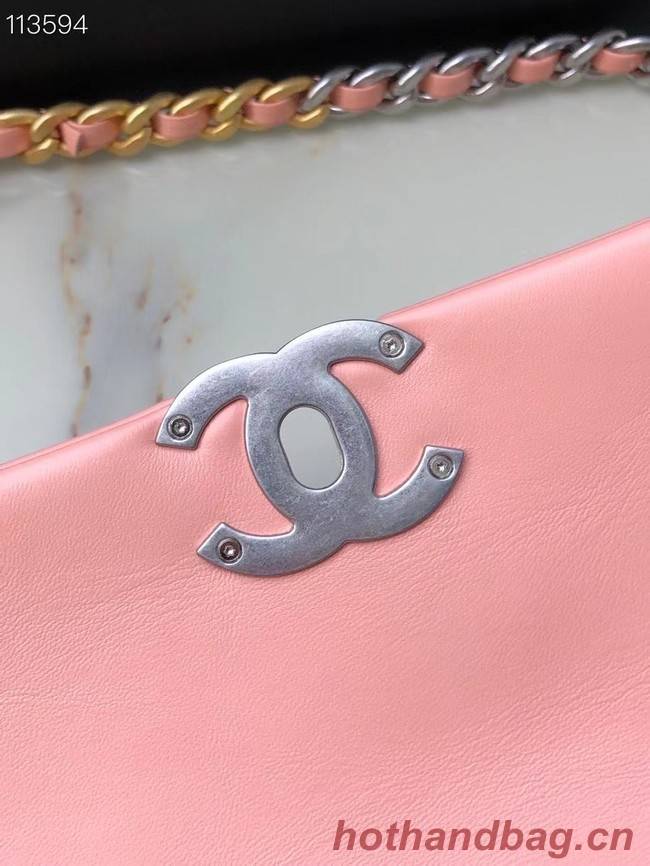 CHANEL Lambskin 19 Flap Bag AS1160 AS1161 light pink