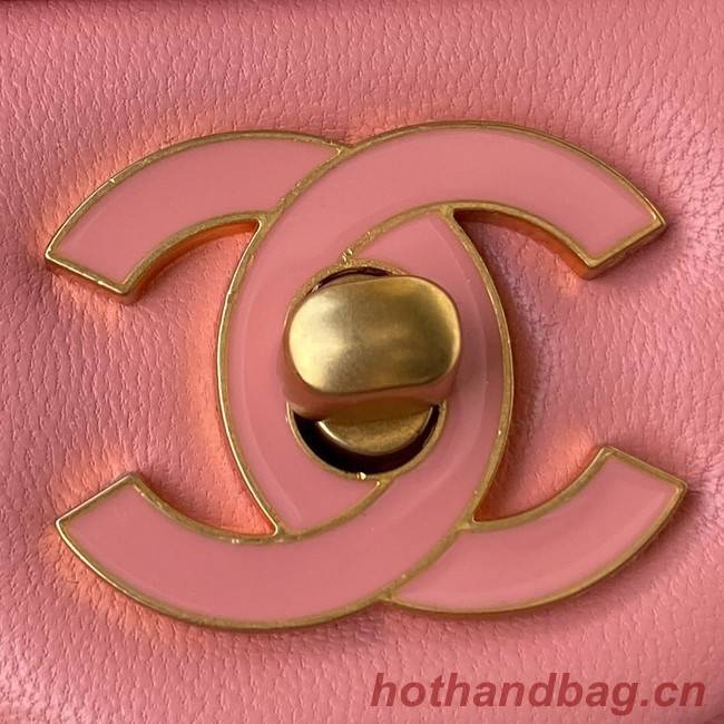 Chanel SMALL Lambskin FLAP BAG AS1792 pink