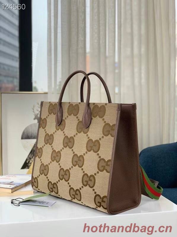 Gucci Tote bag with jumbo GG 678839 brown