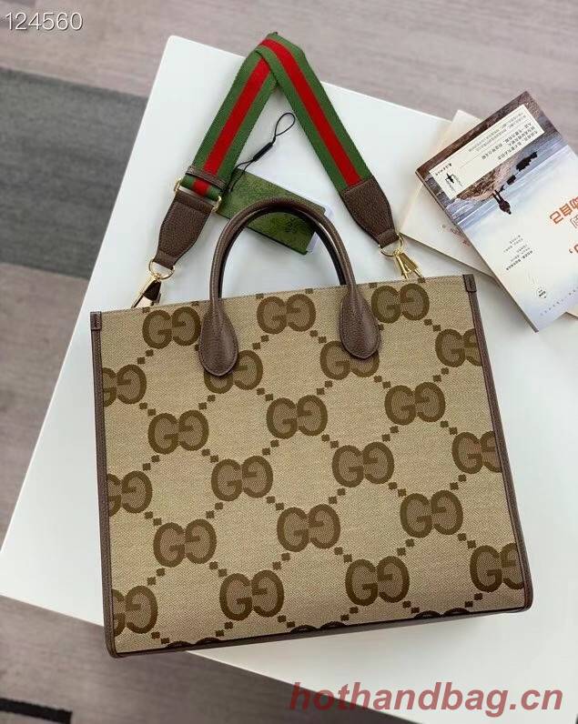 Gucci Tote bag with jumbo GG 678839 brown