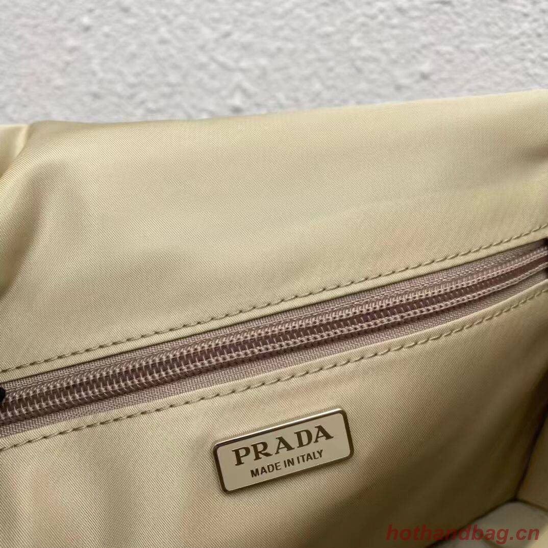 Prada Re-Nylon and nappa leather shoulder bag 1BM313 Biscuits