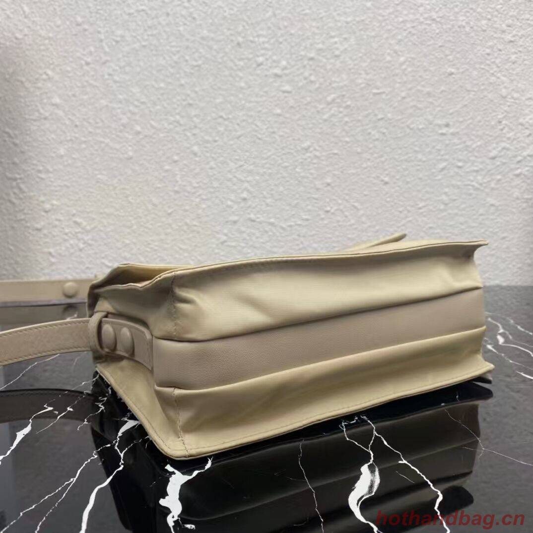 Prada Re-Nylon and nappa leather shoulder bag 1BM313 Biscuits