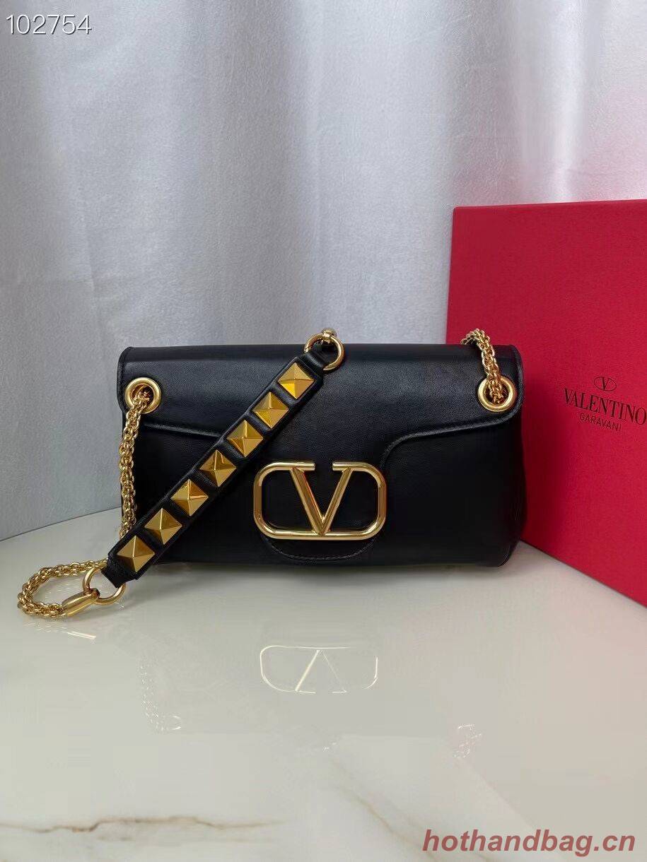 VALENTINO GARAVANI Stud Sign nappa Shoulder Bag NL098 black