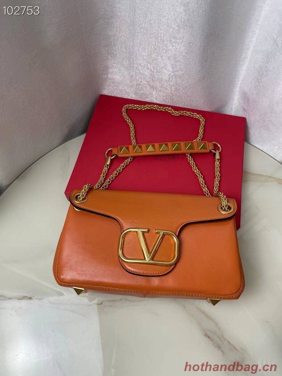 VALENTINO GARAVANI Stud Sign nappa Shoulder Bag NL098 orange