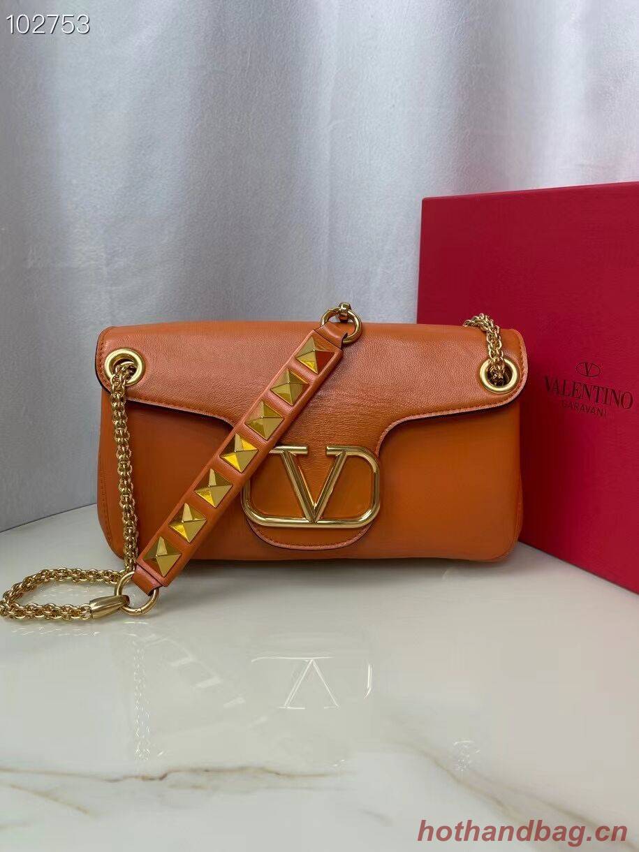 VALENTINO GARAVANI Stud Sign nappa Shoulder Bag NL098 orange