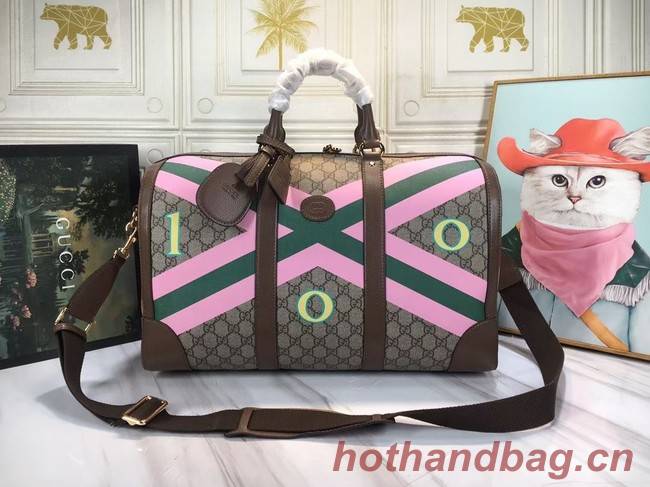 Gucci GG carnation print duffle bag 681133 brown