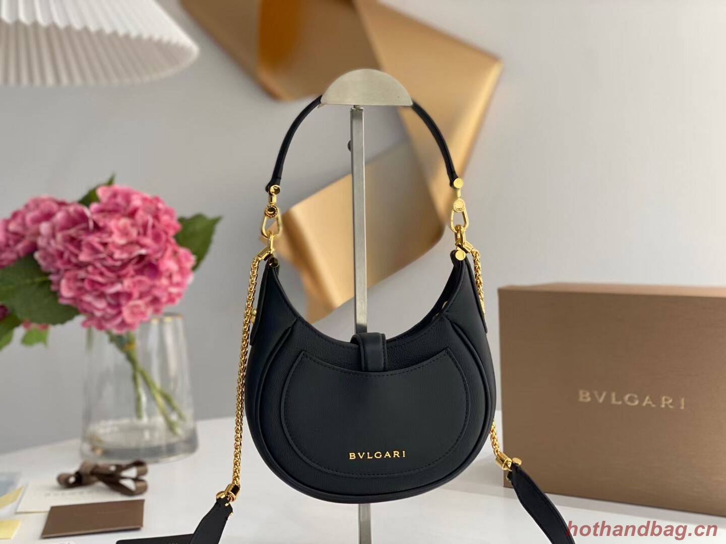 BVLGARI Shoulder Bag Calfskin Leather B281632 black