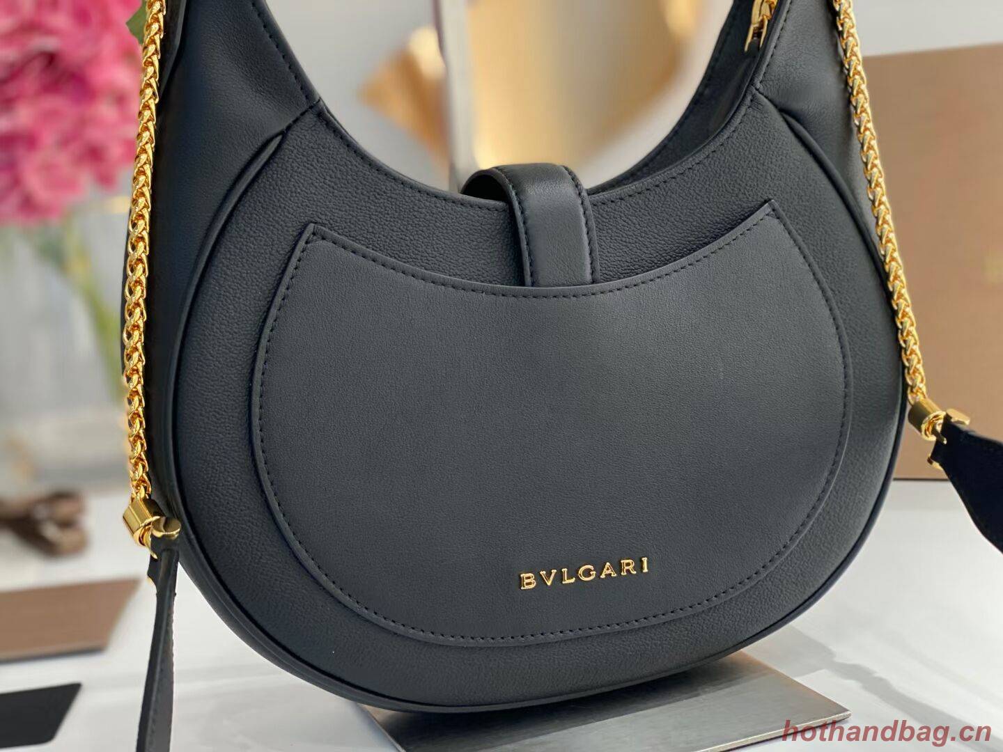 BVLGARI Shoulder Bag Calfskin Leather B281640 black