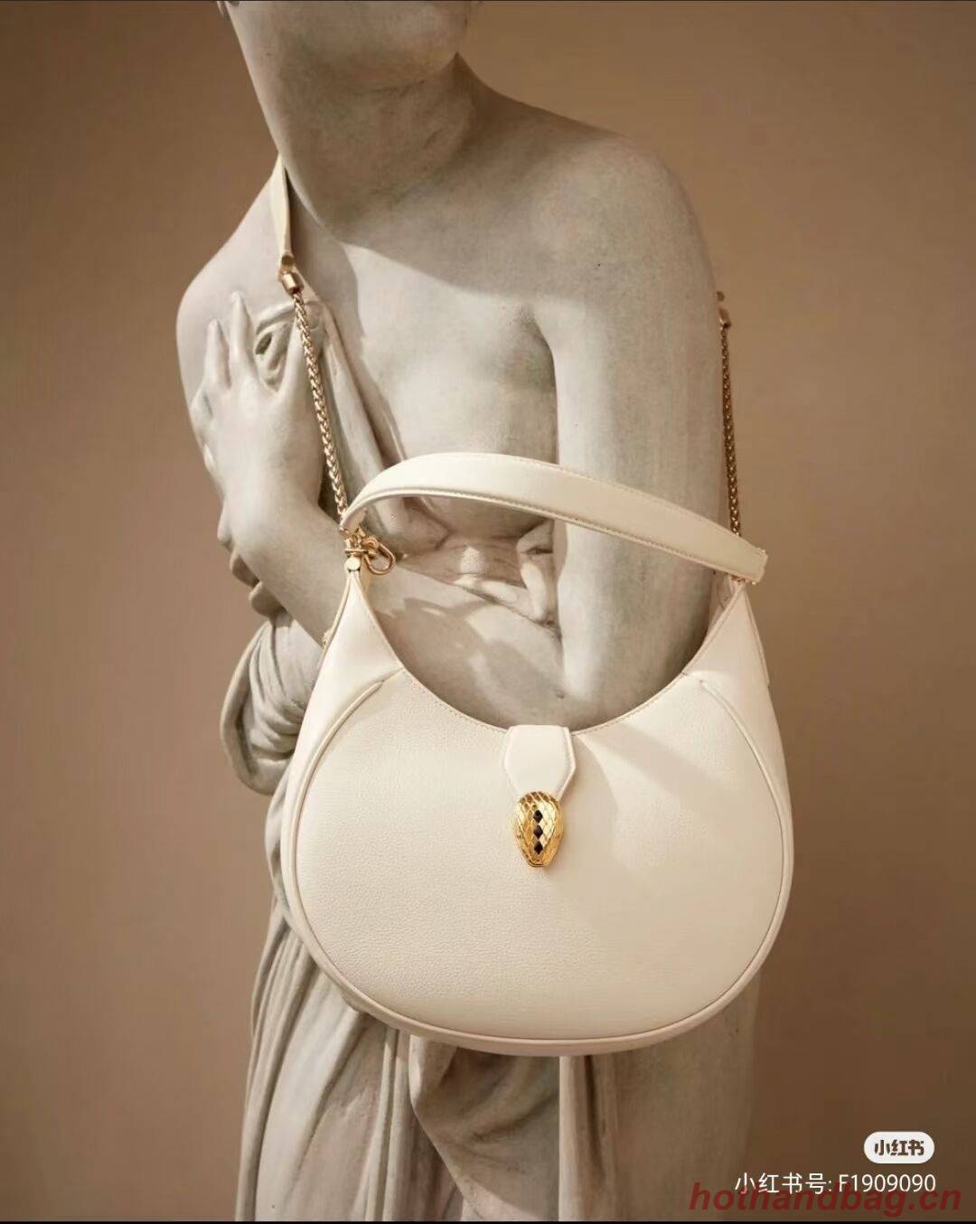 BVLGARI Shoulder Bag Calfskin Leather B281640 white