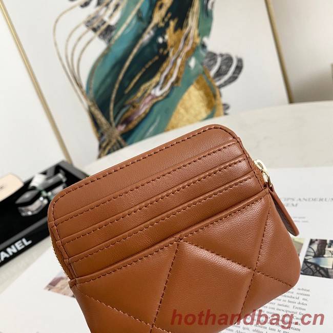 Chanel 19 Zip Card bag 82086 brown