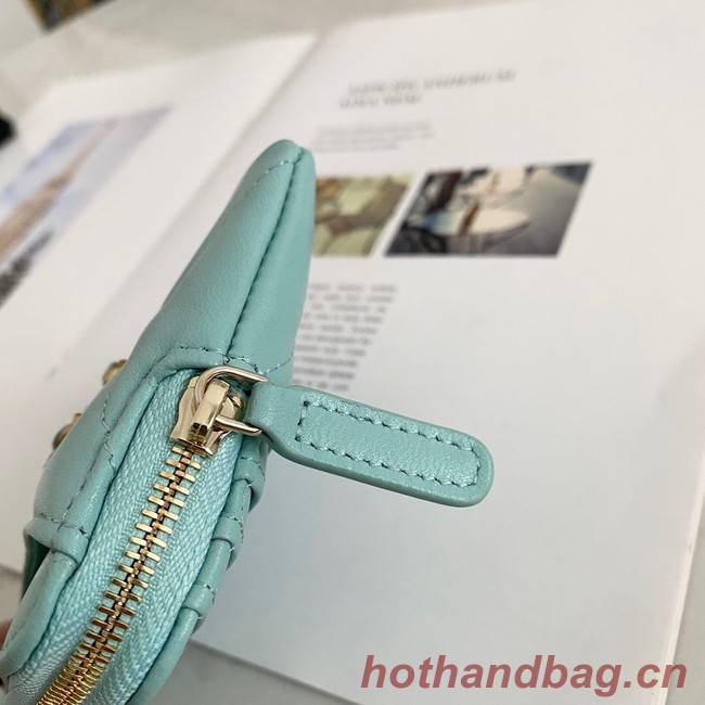 Chanel 19 Zip Card bag 82086 light blue