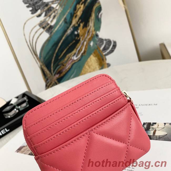 Chanel 19 Zip Card bag 82086 rose