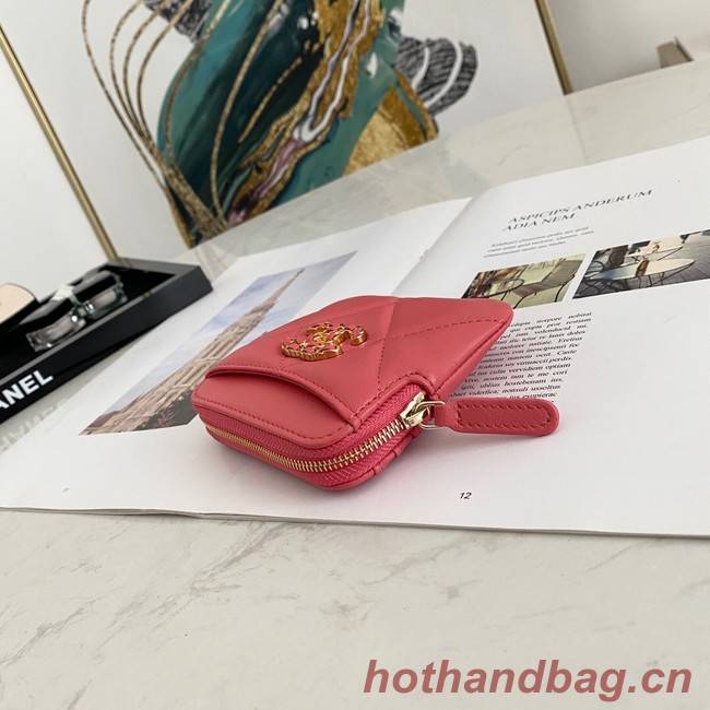 Chanel 19 Zip Card bag 82086 rose