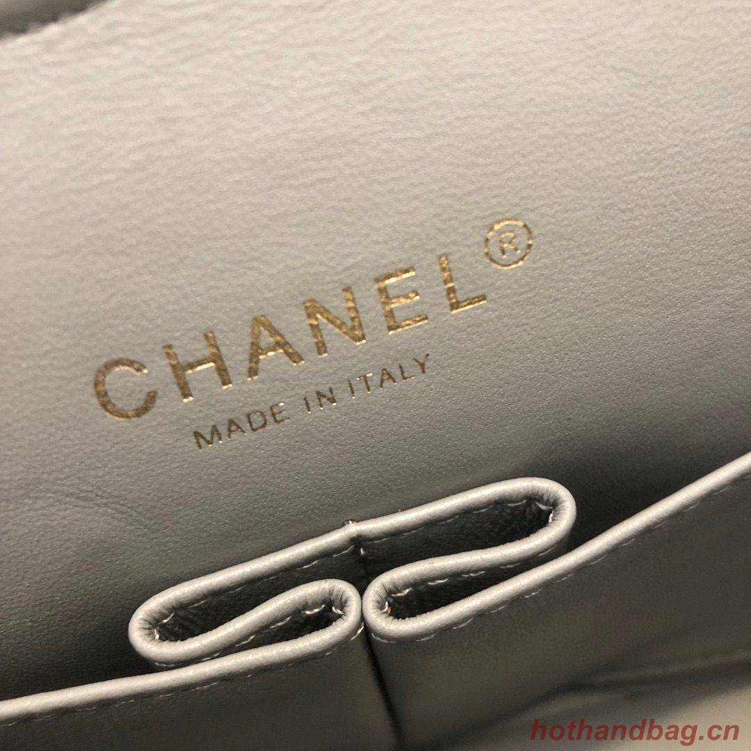 Chanel 2.55 Series Flap Bag Original Lambskin Leather 5024CF A01112 Grey Gold-Tone