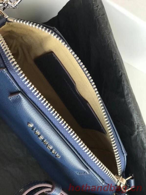 GIVENCHY Original Leather Shoulder Bag 1870 dark blue