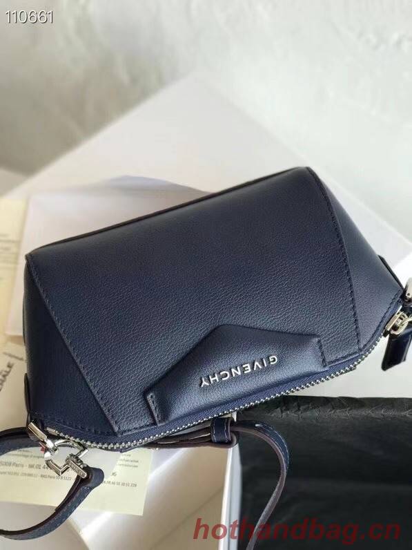 GIVENCHY Original Leather Shoulder Bag 1870 dark blue