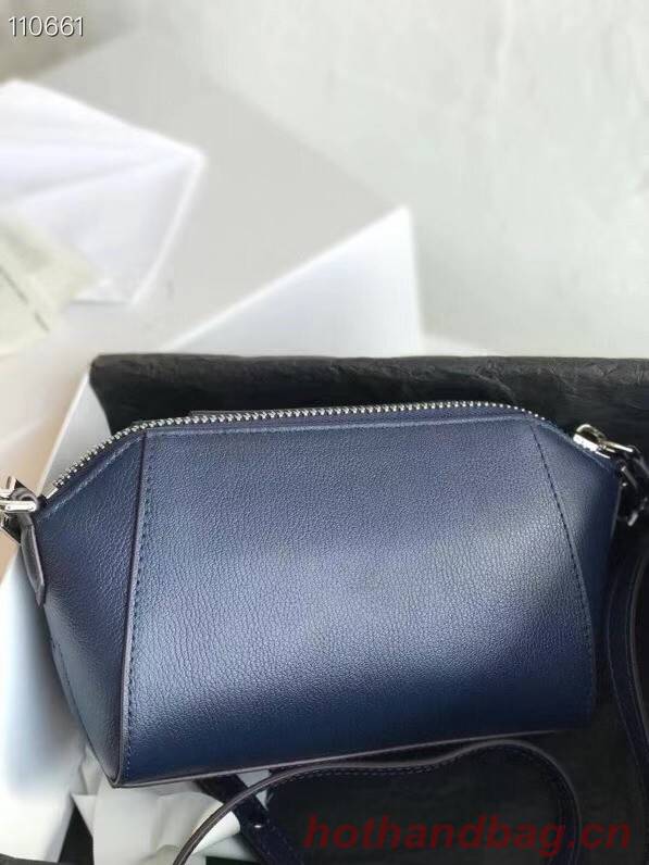 GIVENCHY Original Leather Shoulder Bag 1870 dark blue