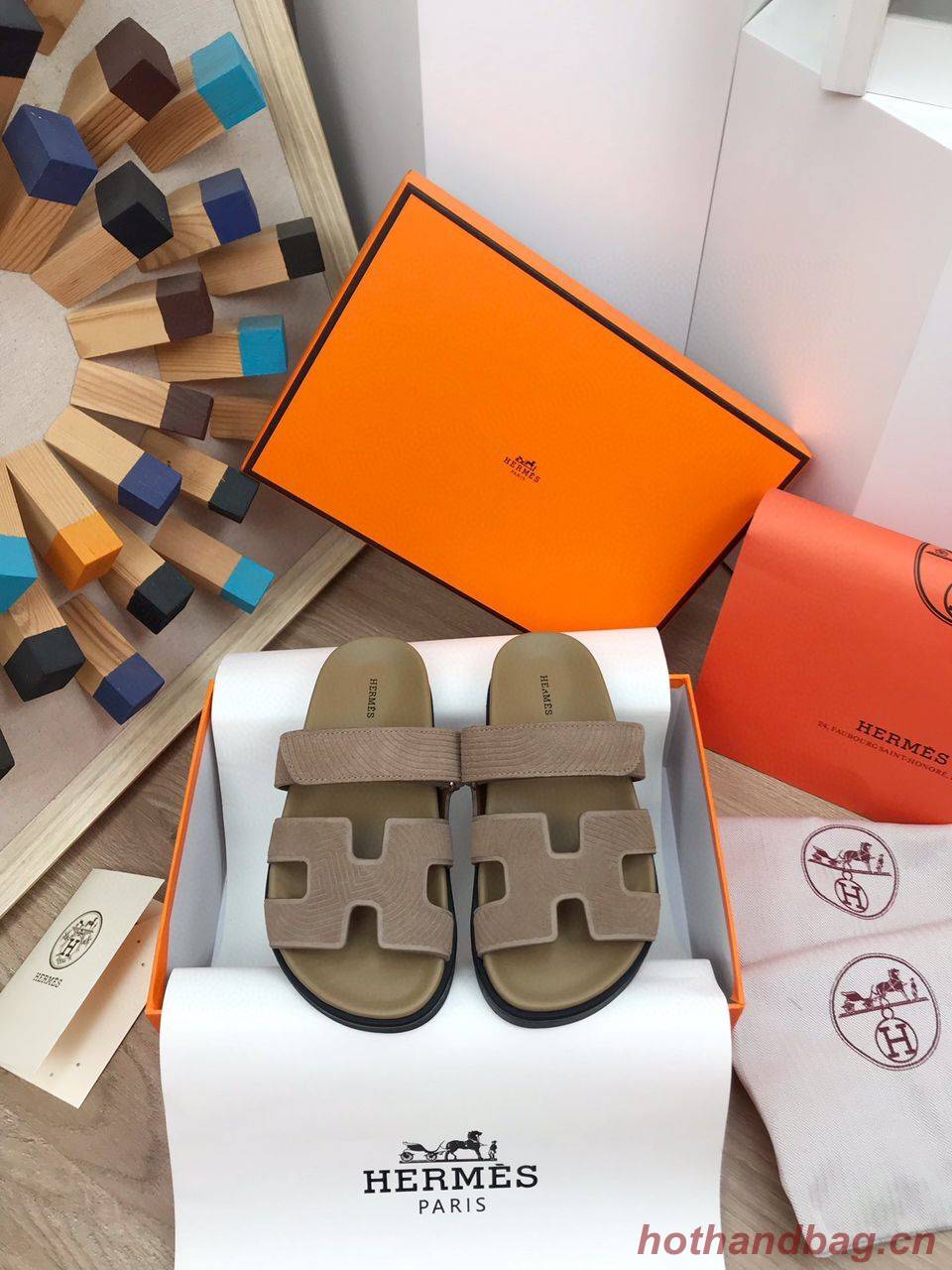 Hermes Shoes 2022 Gray Chypre sandals HM63920