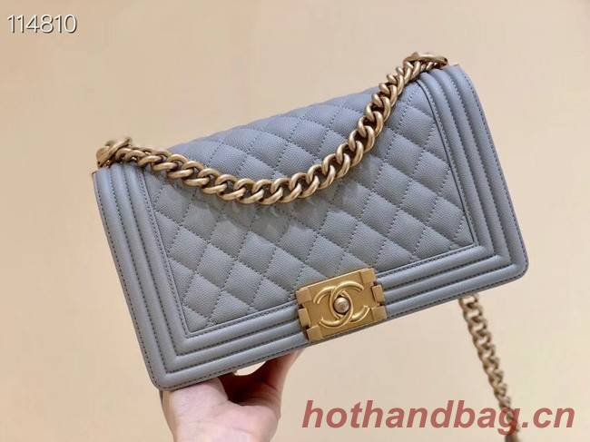 Boy chanel handbag A67086 light gray