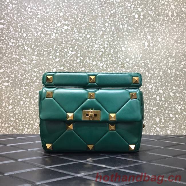 VALENTINO GARAVANI Roman Stud Large Napa sheepskin leather 1189L green