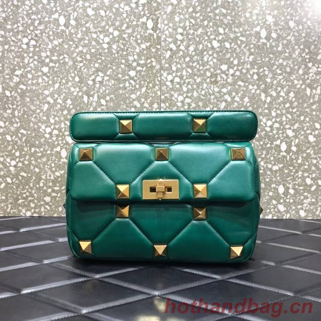 VALENTINO GARAVANI Roman Stud Napa sheepskin leather 1189S green