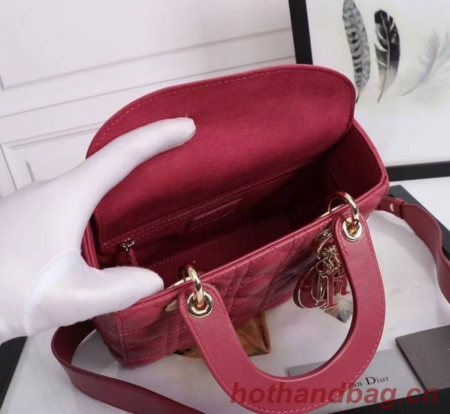 LADY DIOR MY ABCDIOR BAG Cannage Lambskin M0538E red