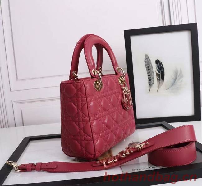 LADY DIOR MY ABCDIOR BAG Cannage Lambskin M0538E red