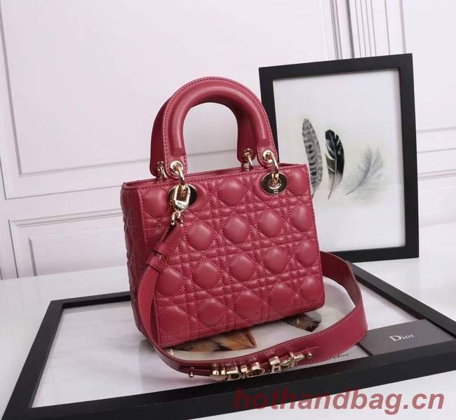 LADY DIOR MY ABCDIOR BAG Cannage Lambskin M0538E red