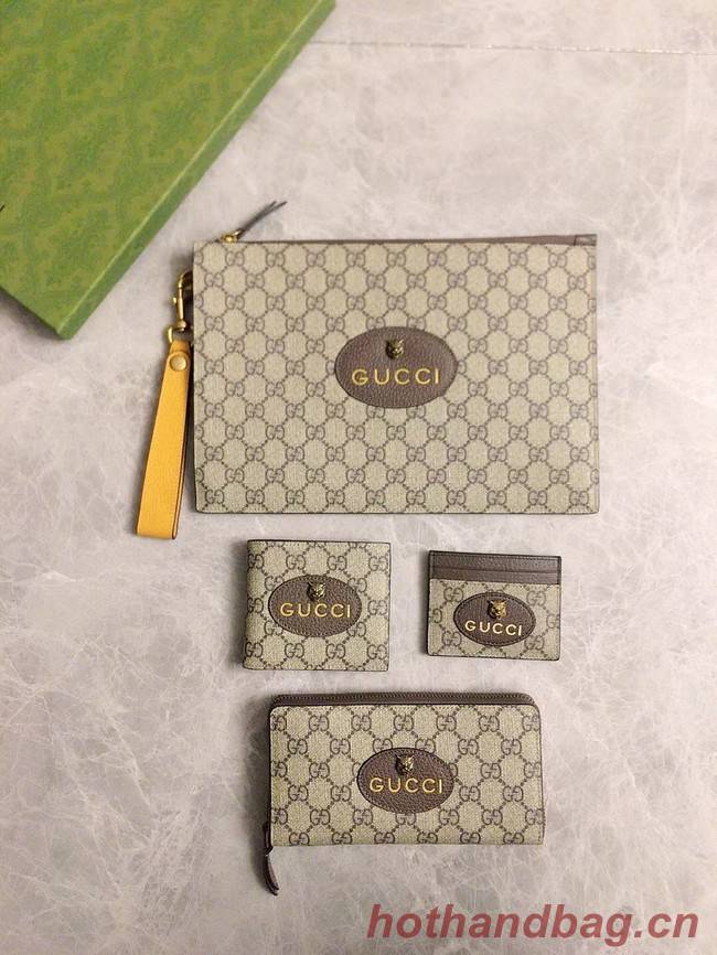 Gucci Neo Vintage GG Supreme card case 597557 Brown