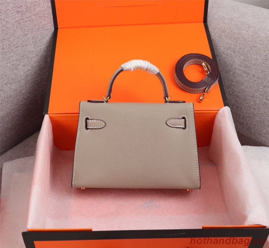 Hermes Kelly 20cm Tote Bag Original Epsom Leather KL20 Gray