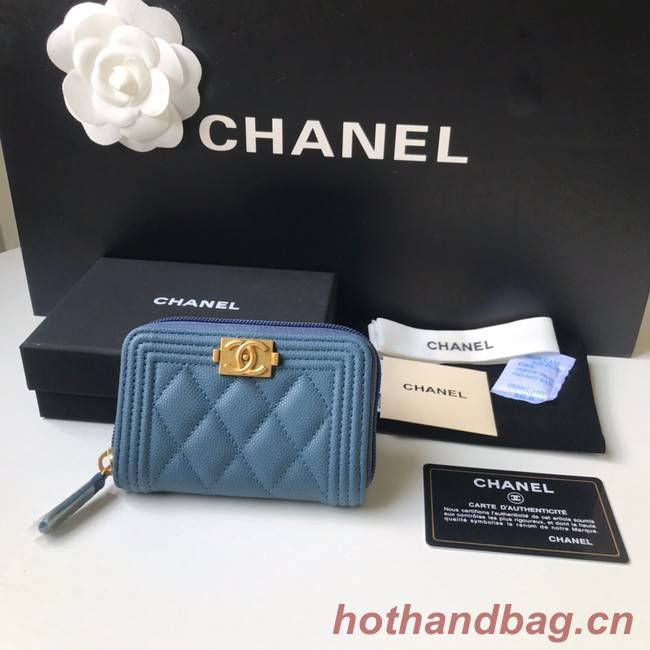 BOY CHANEL Coin Purse A80602 blue