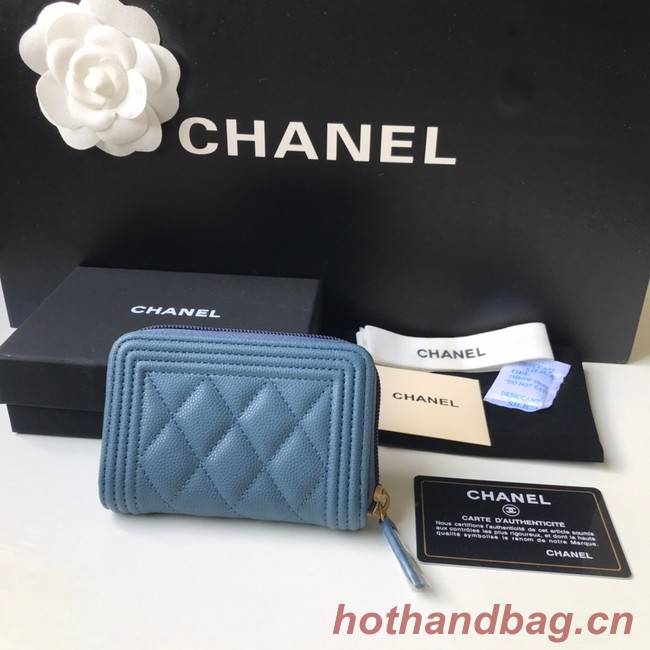 BOY CHANEL Coin Purse A80602 blue