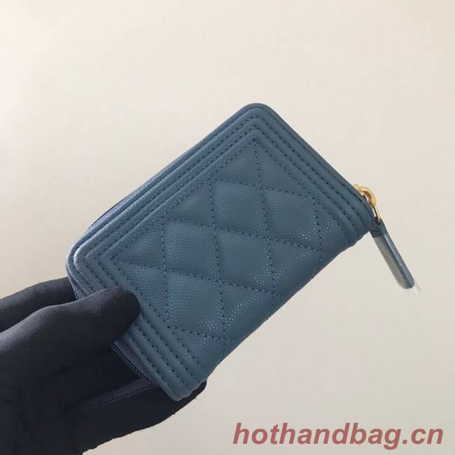 BOY CHANEL Coin Purse A80602 blue