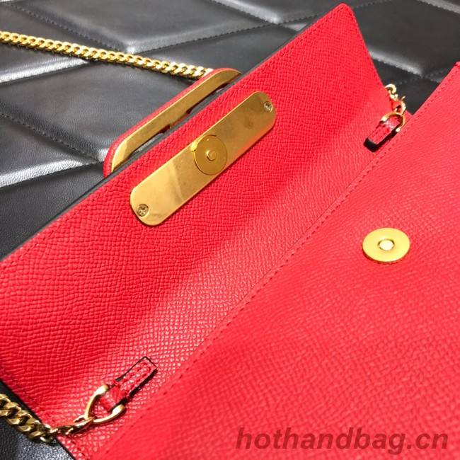 VALENTINO GARAVANI Stud Sign Grained Calfskin Shoulder Bag 0093 red