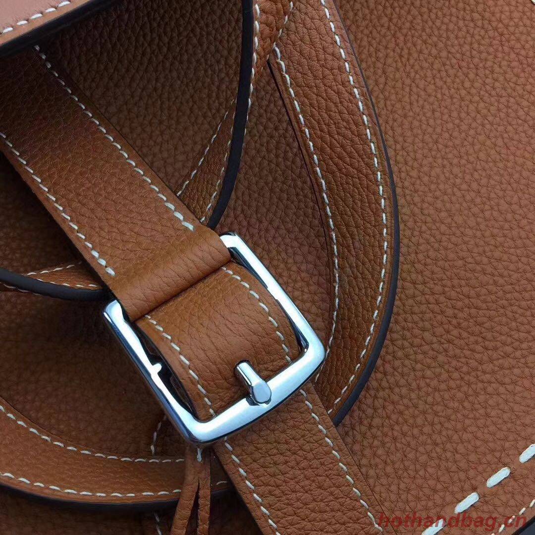 Hermes Halzan Togo Original Leather H3908 Brown