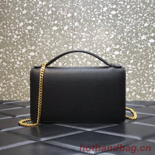 VALENTINO GARAVANI Stud Sign Grained Calfskin Shoulder Bag 0680 black